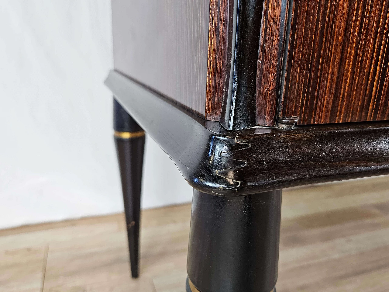 Wood backlit glass cabinet with glass top, 1960s 38