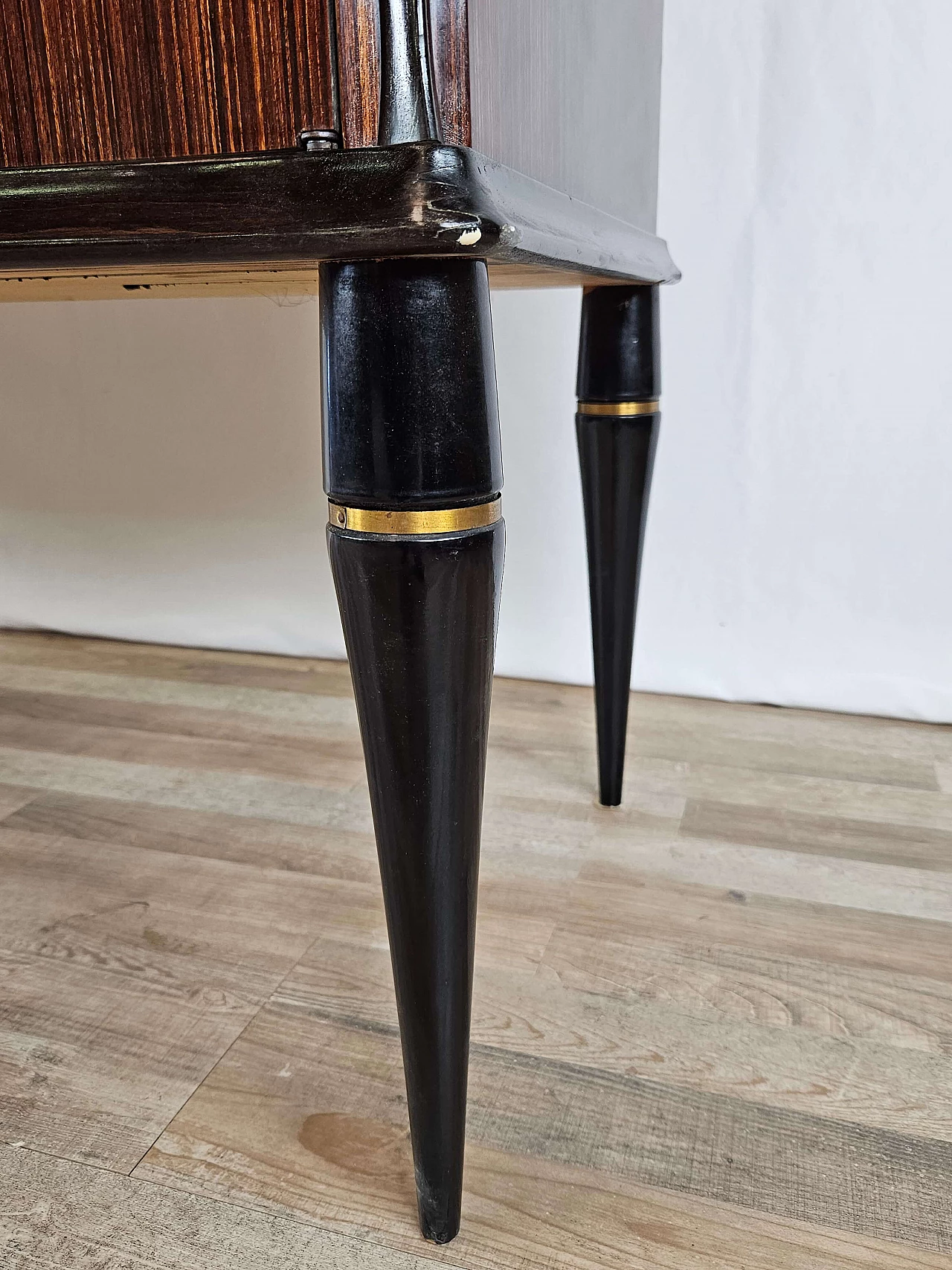 Wood backlit glass cabinet with glass top, 1960s 39