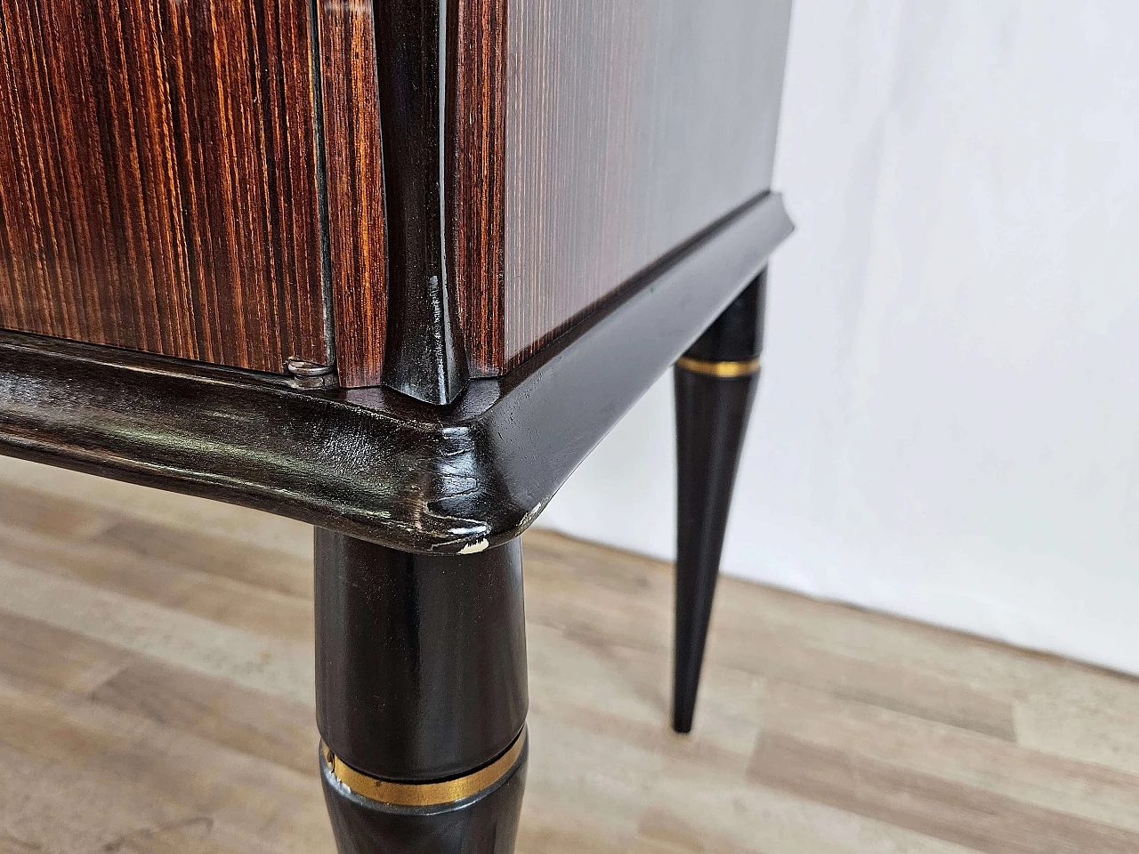 Wood backlit glass cabinet with glass top, 1960s 40