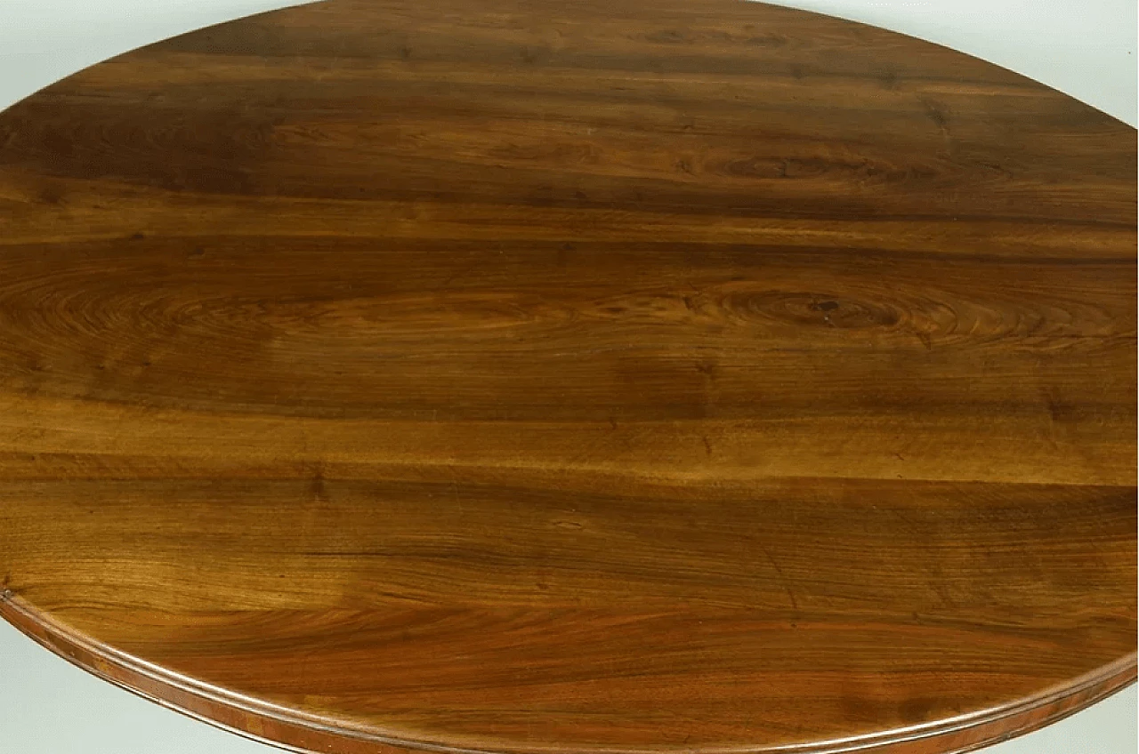 Solid walnut round table, mid-19th century 2