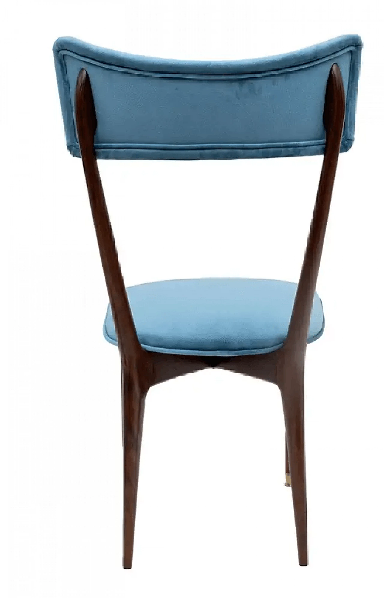 6 Dining chairs with velvet from the Middle Ages by Ico & Luisa Parisi, 1950s 10
