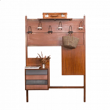 Coat rack with small chest of drawers, 1970s