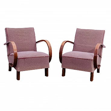 Pair of armchairs by Jindřich Halabala for UP Závody, 1950s