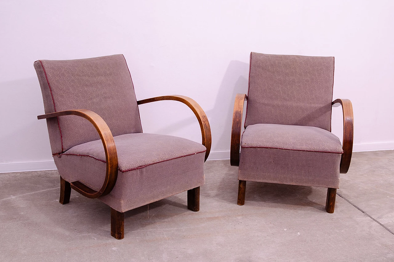 Pair of armchairs by Jindřich Halabala for UP Závody, 1950s 3
