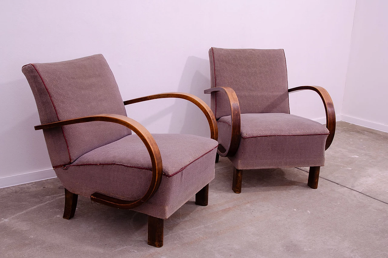 Pair of armchairs by Jindřich Halabala for UP Závody, 1950s 4