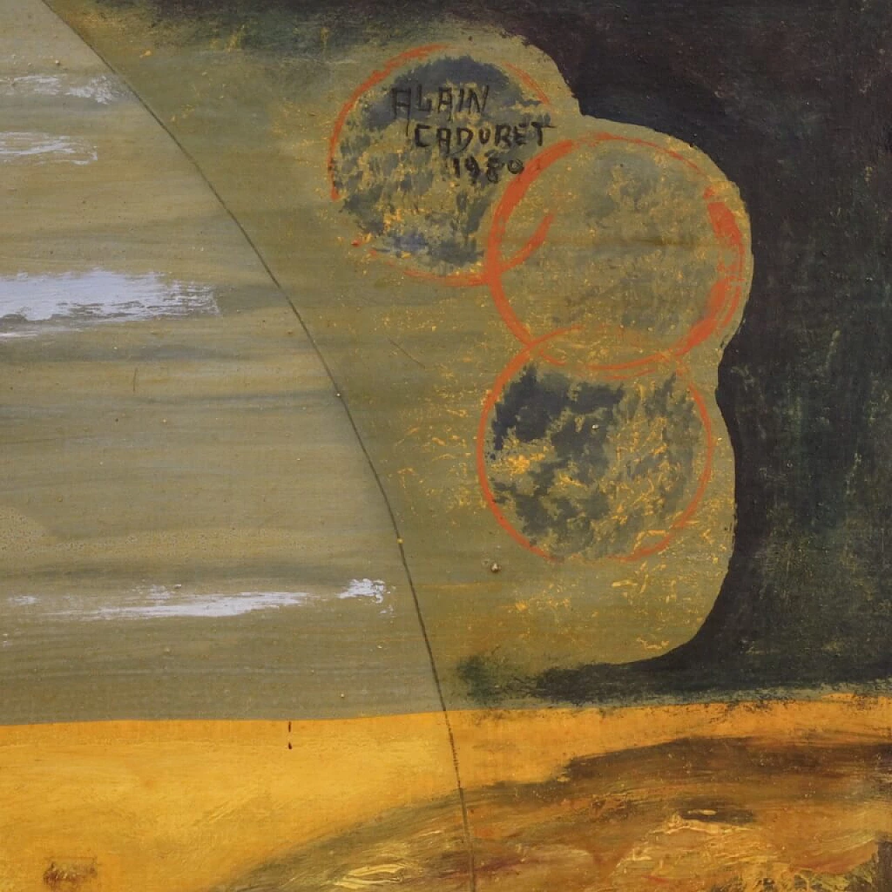 Alain Caduret, wheat field and female nude, oil painting on canvas, 1980 8