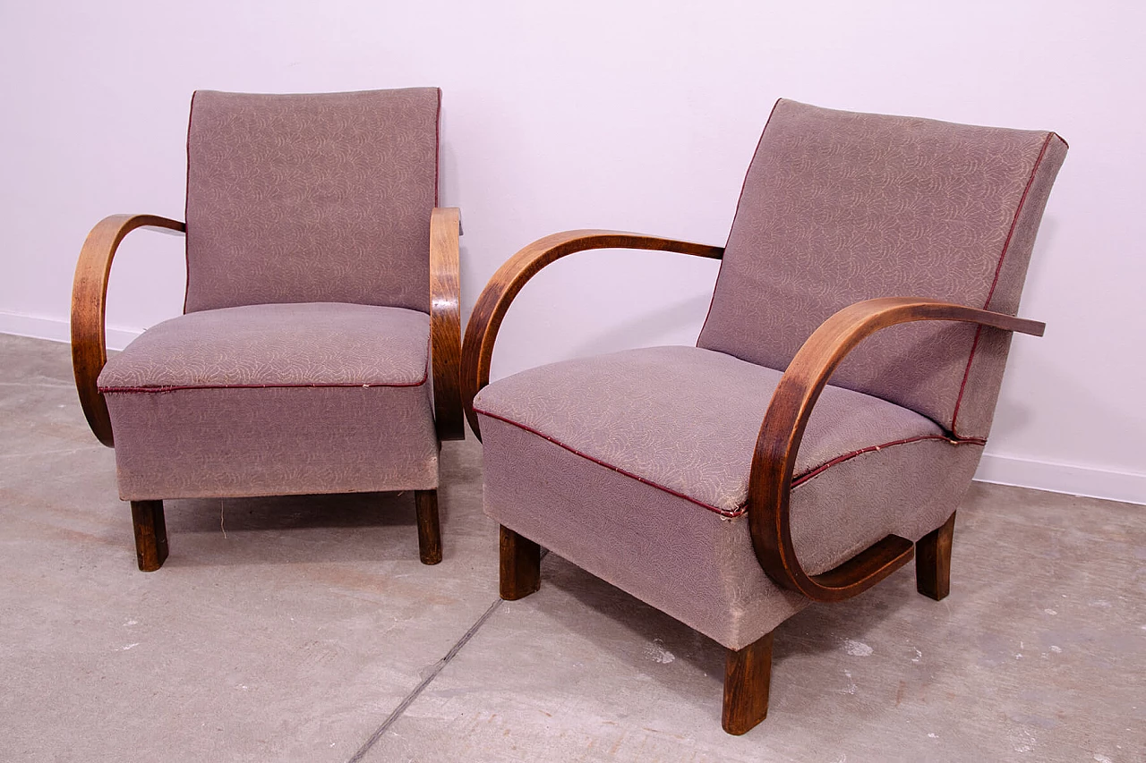 Pair of armchairs by Jindřich Halabala for UP Závody, 1950s 9