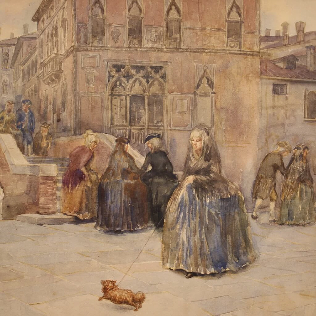 A. Corsetti, View of Venice, watercolour on paper, 1950s 5