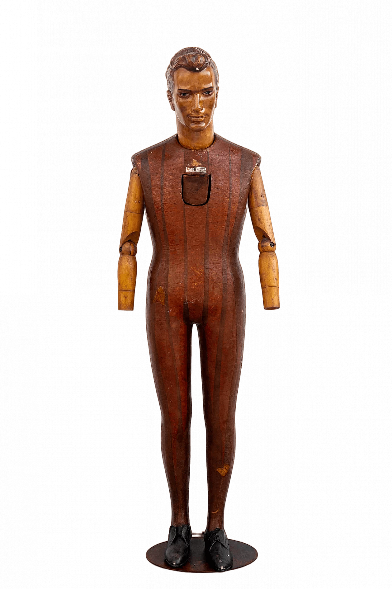 Plaster, paper and wood male mannequin 16