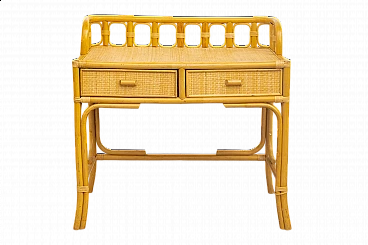 Bamboo and wicker desk, 1970s
