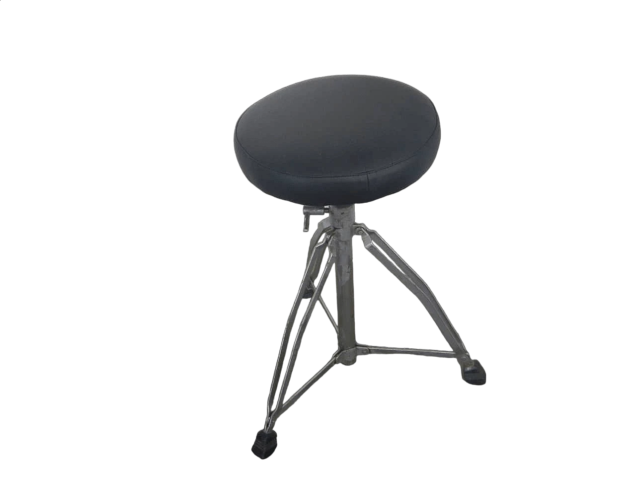 Metal and leatherette folding drum stool, 1980s 10