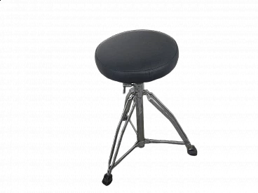 Metal and leatherette folding drum stool, 1980s