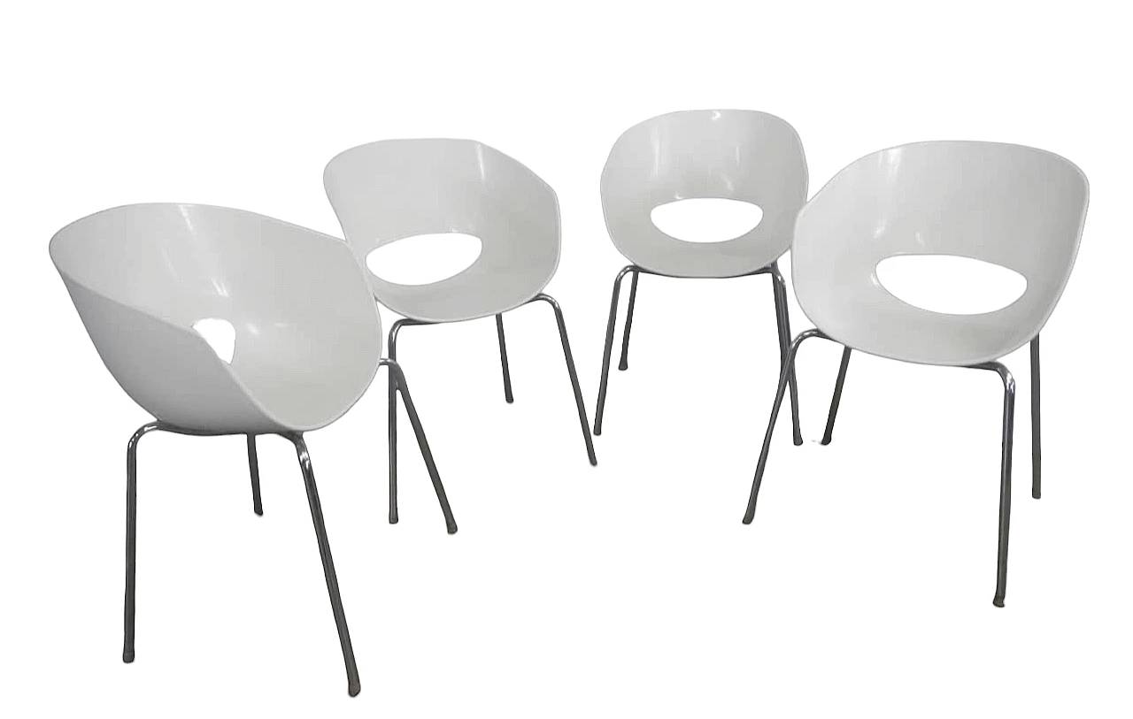 4 Orbit Large chairs in plastic and metal by Sintesi, 1960s 12