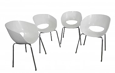 4 Orbit Large chairs in plastic and metal by Sintesi, 1960s
