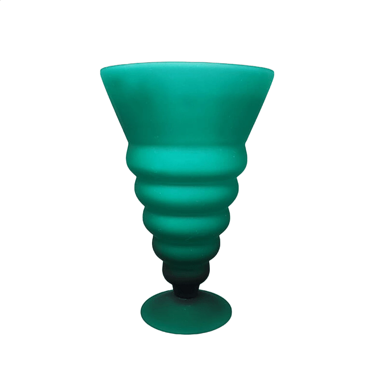 Vaso in vetro di Murano verde di Michielotto, anni '60 6