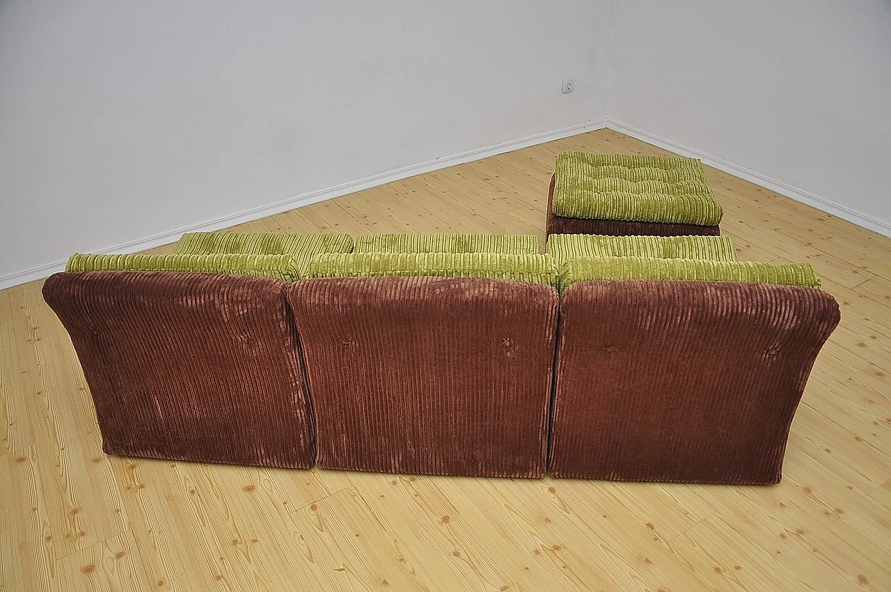 Modular corduroy sofa and pouf by Dux, 1970s 7