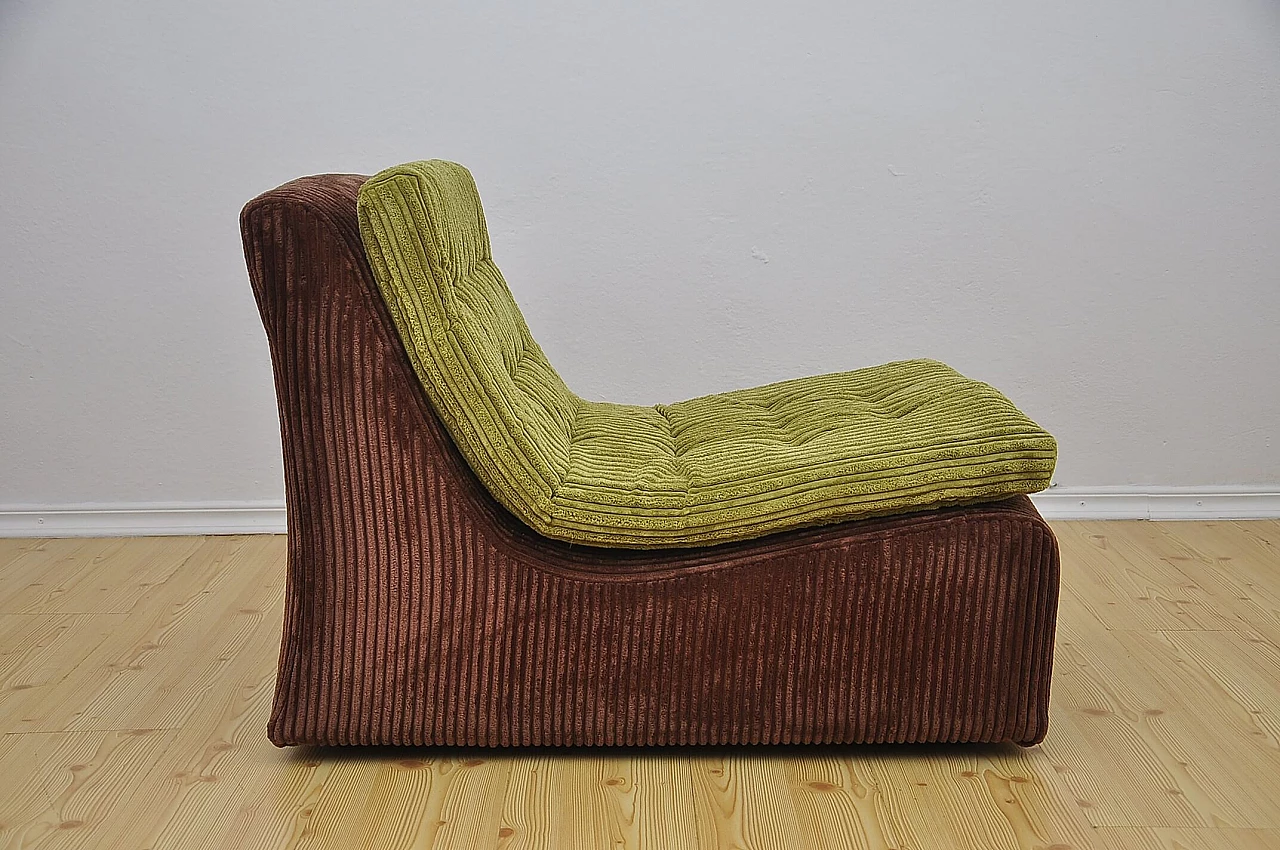 Modular corduroy sofa and pouf by Dux, 1970s 10