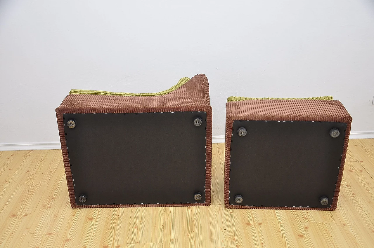 Modular corduroy sofa and pouf by Dux, 1970s 12