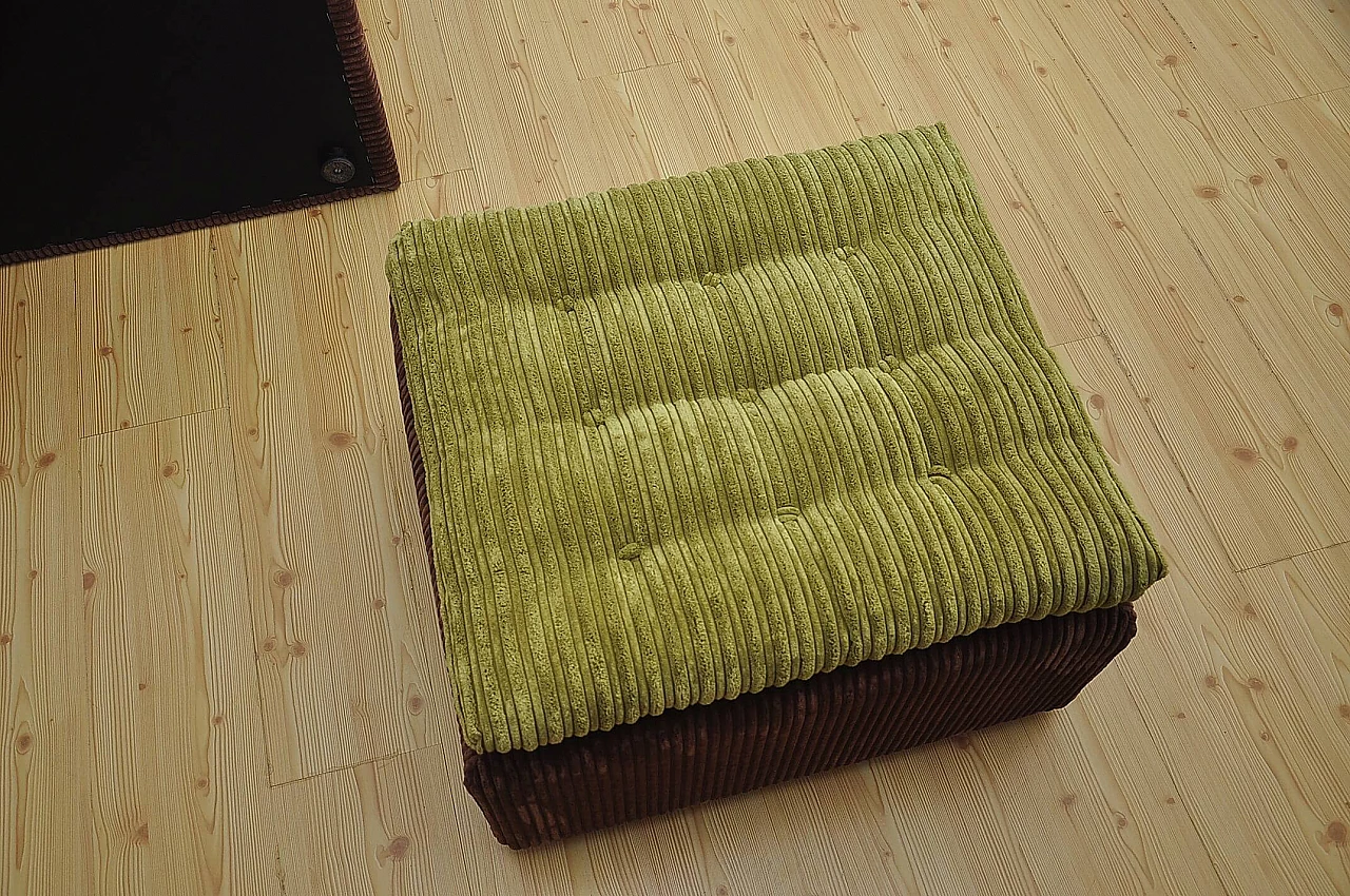 Modular corduroy sofa and pouf by Dux, 1970s 13