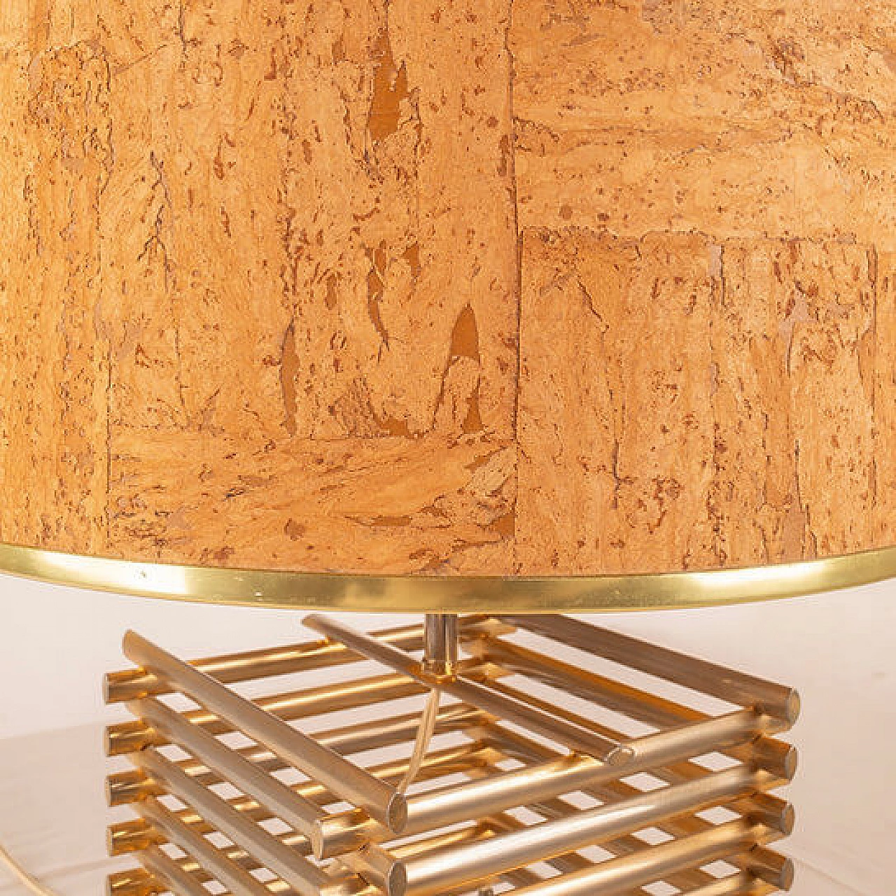 18kt gold-plated table lamp attributed to Romeo Rega, 1970s 5