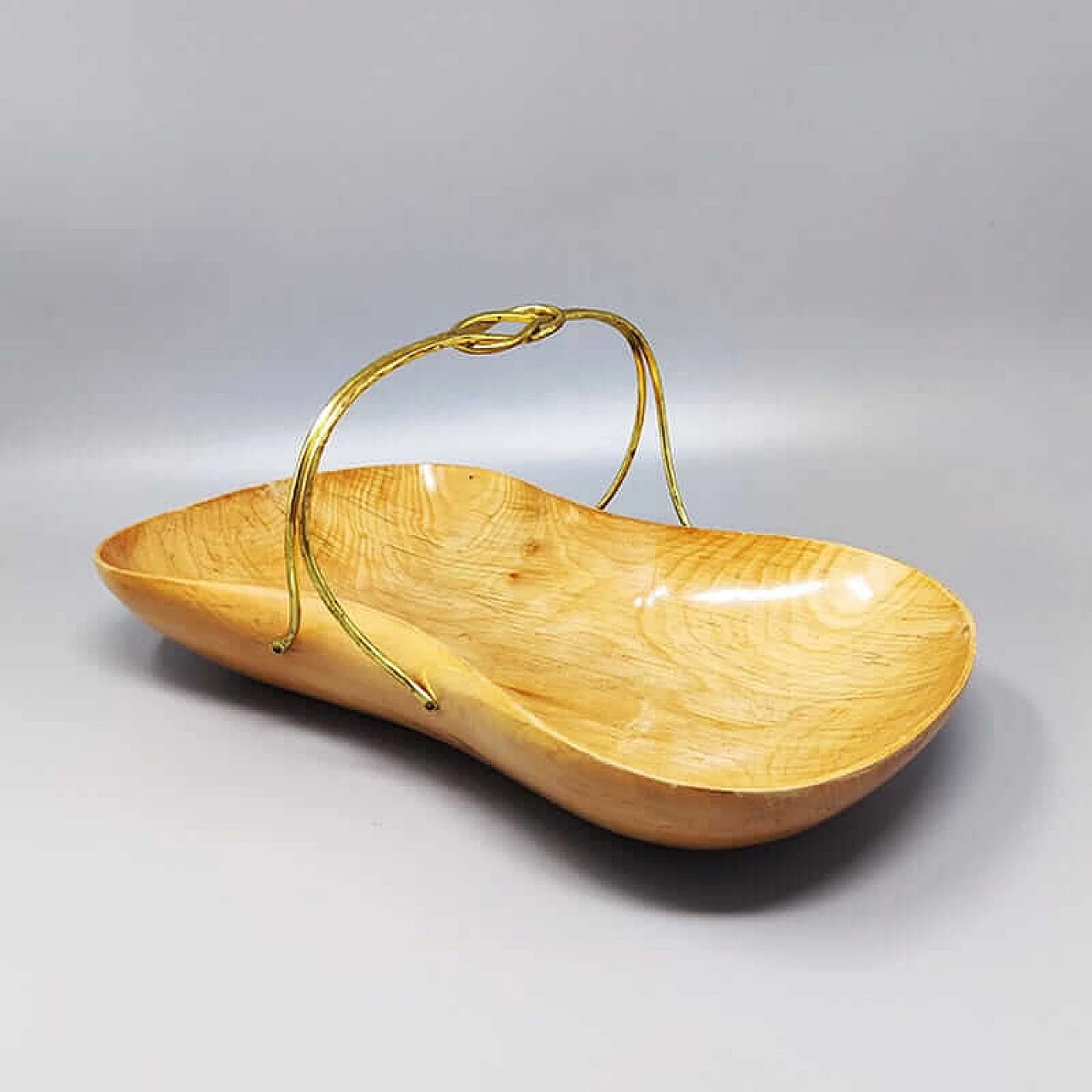 Bamboo and gilded metal tray by Aldo Tura for Macabo, 1960s 1