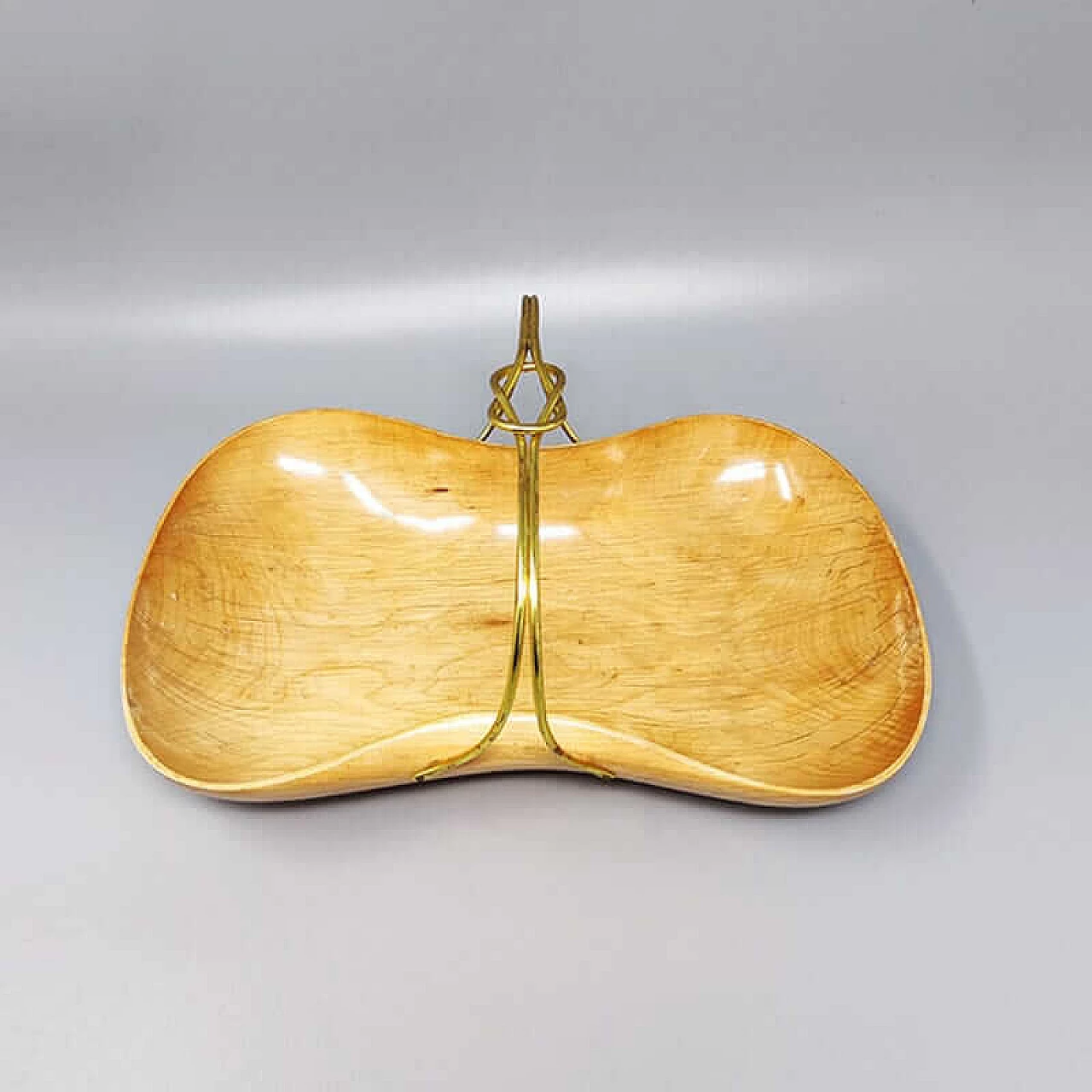 Bamboo and gilded metal tray by Aldo Tura for Macabo, 1960s 3