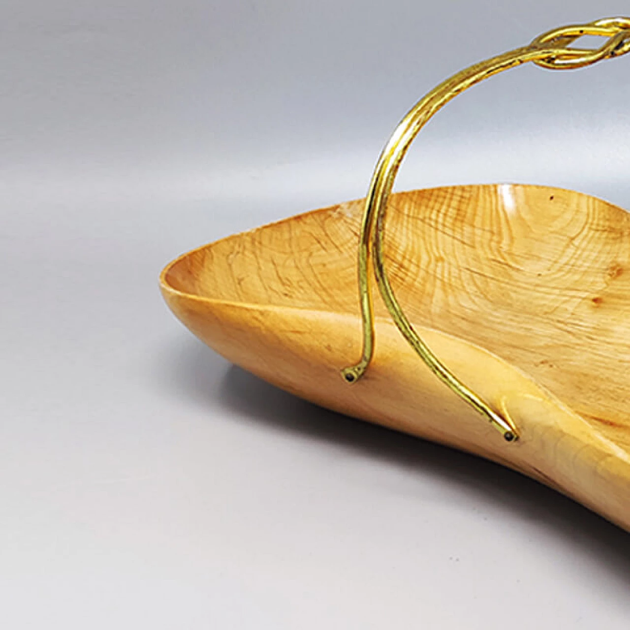 Bamboo and gilded metal tray by Aldo Tura for Macabo, 1960s 6