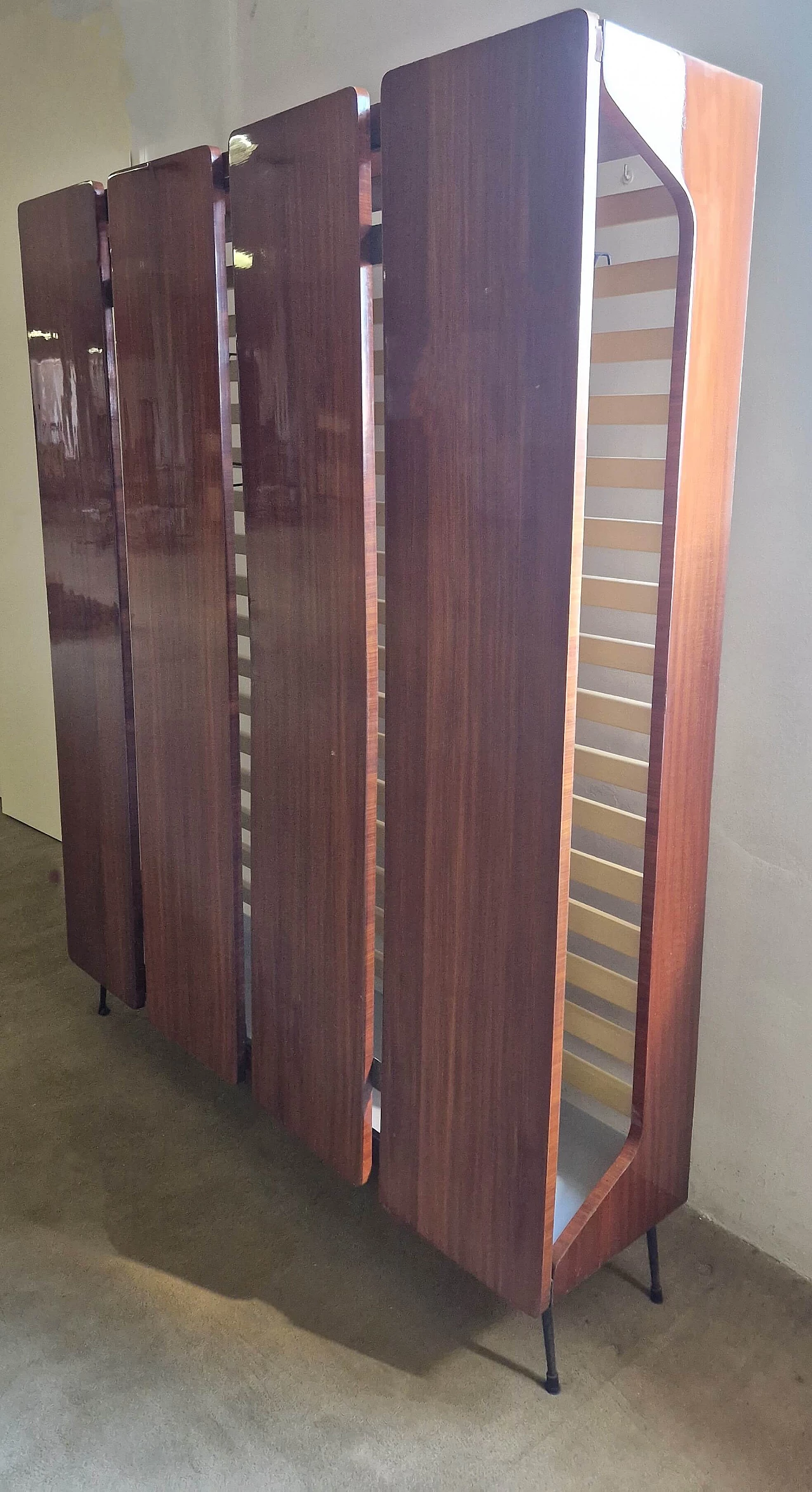 Mahogany hall cabinet with coat rack, 1950s 1