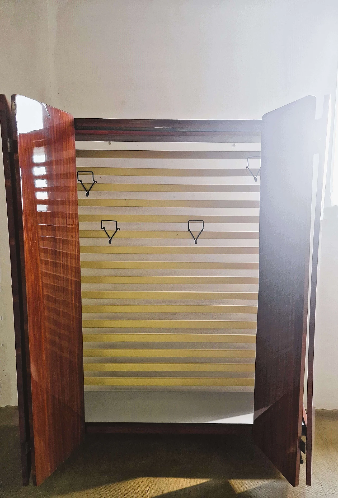 Mahogany hall cabinet with coat rack, 1950s 3