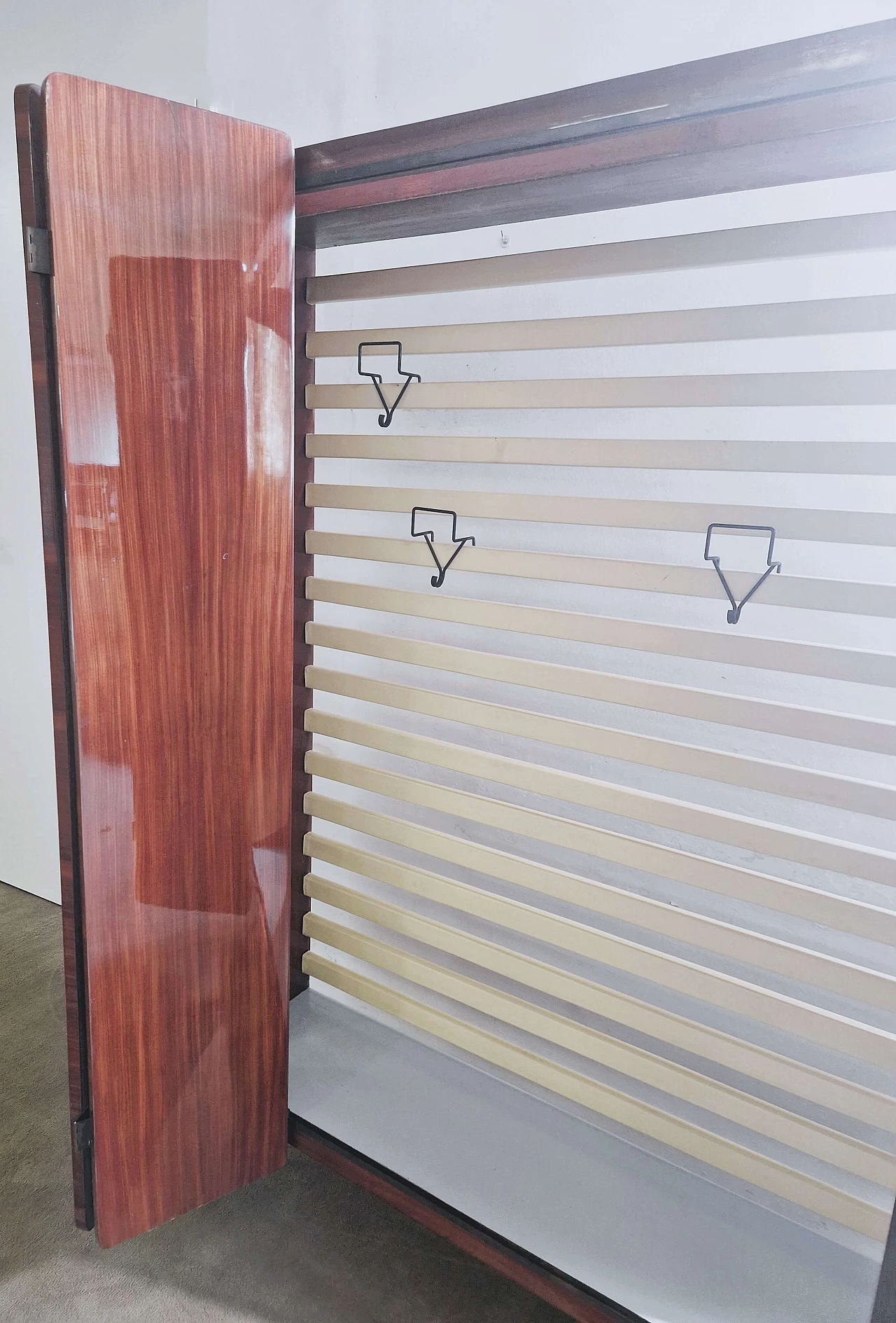 Mahogany hall cabinet with coat rack, 1950s 4