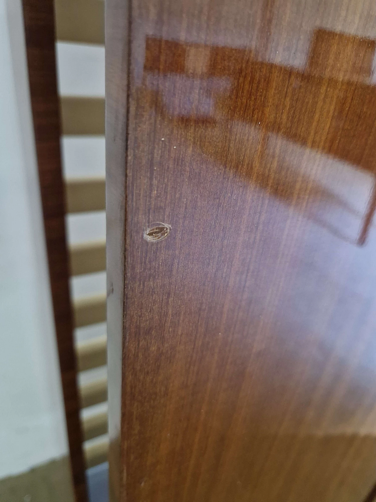 Mahogany hall cabinet with coat rack, 1950s 7