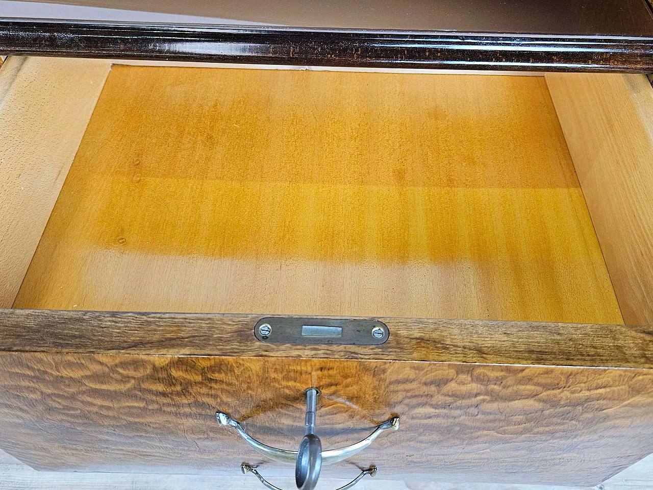 Thuja-root chest of drawers with glass top and shelf, 1960s 32