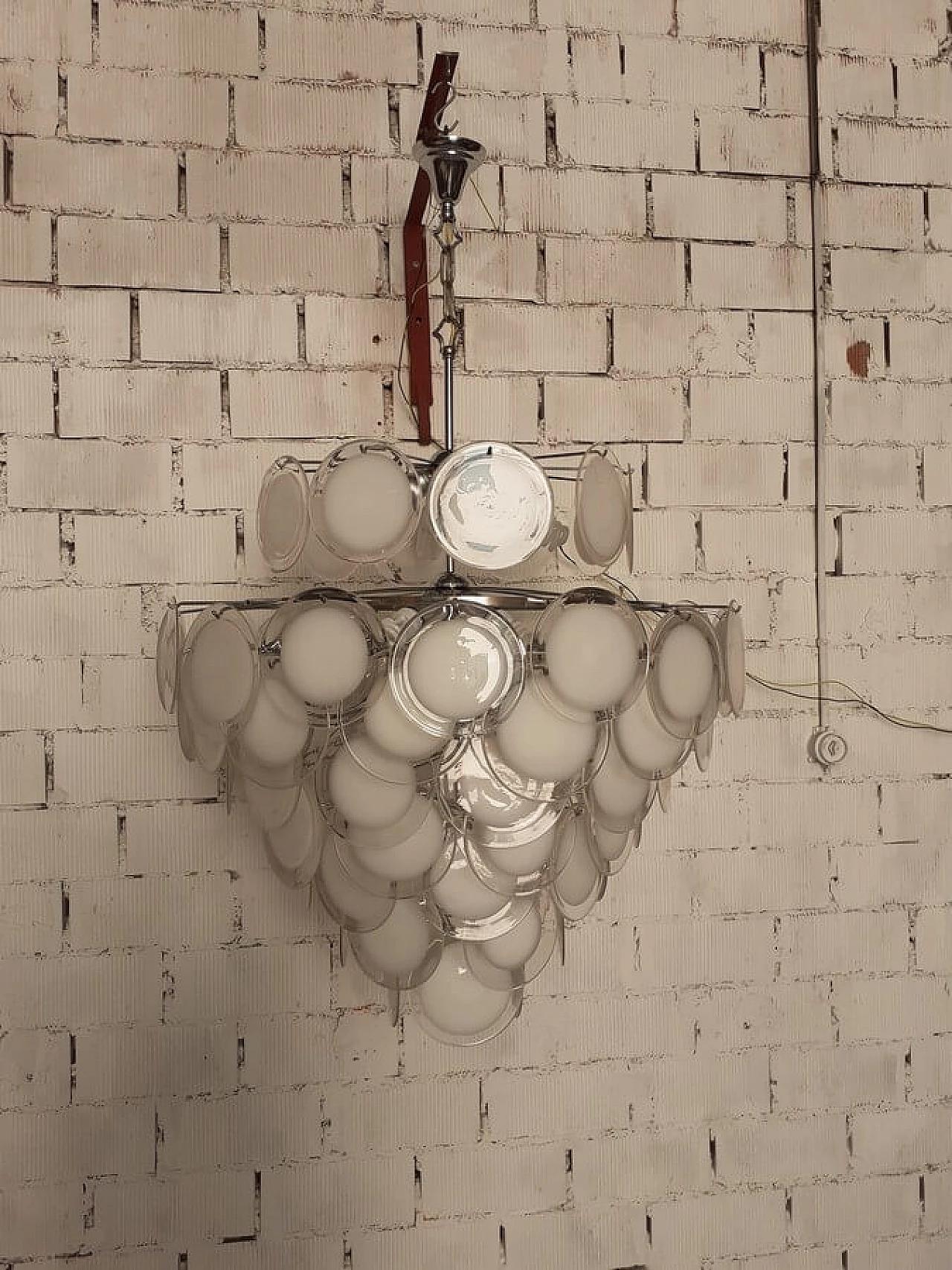 Murano glass disc chandelier for Vistosi, 1970s 1