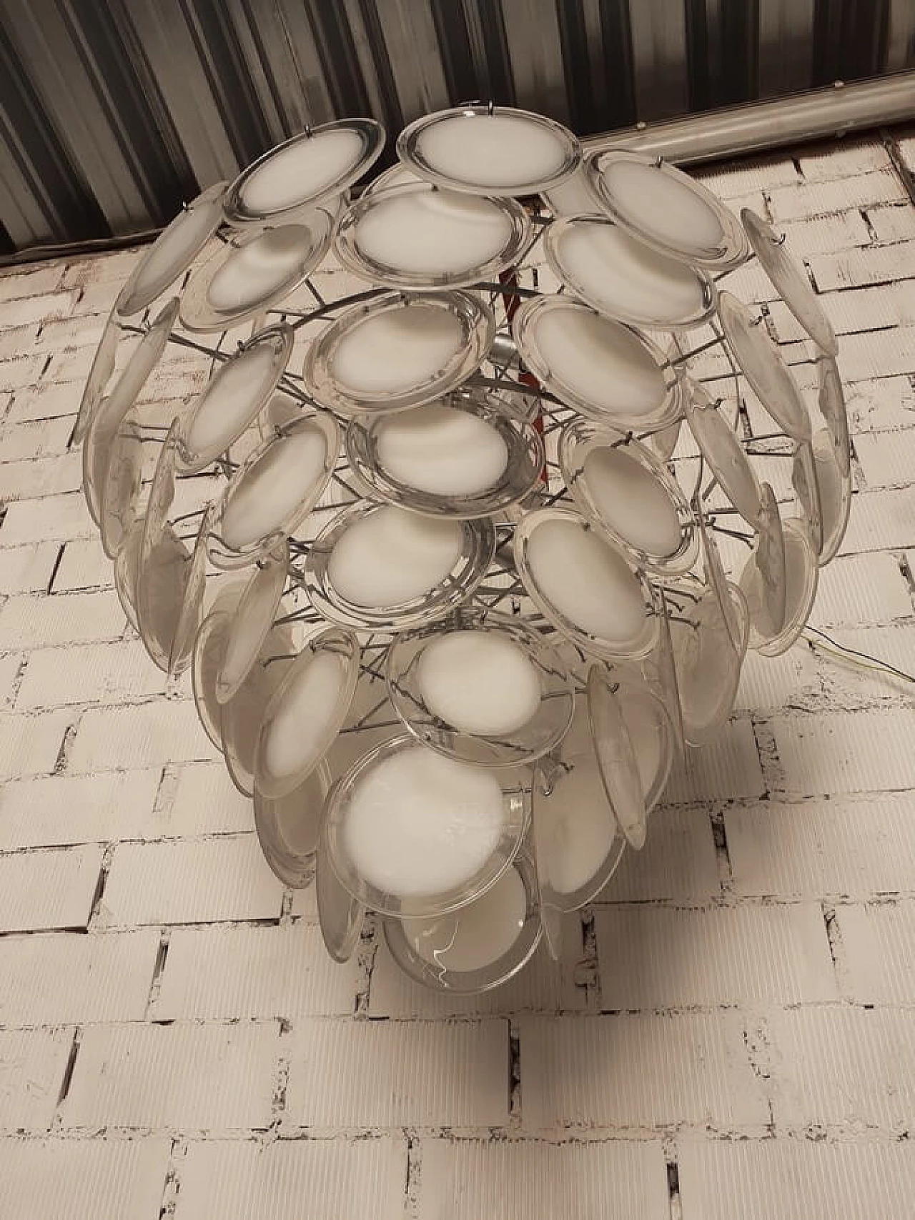 Murano glass disc chandelier for Vistosi, 1970s 3