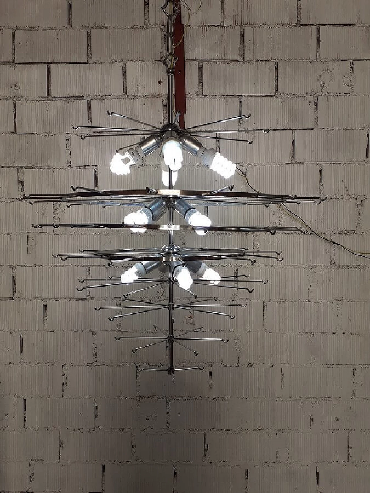 Murano glass disc chandelier for Vistosi, 1970s 9