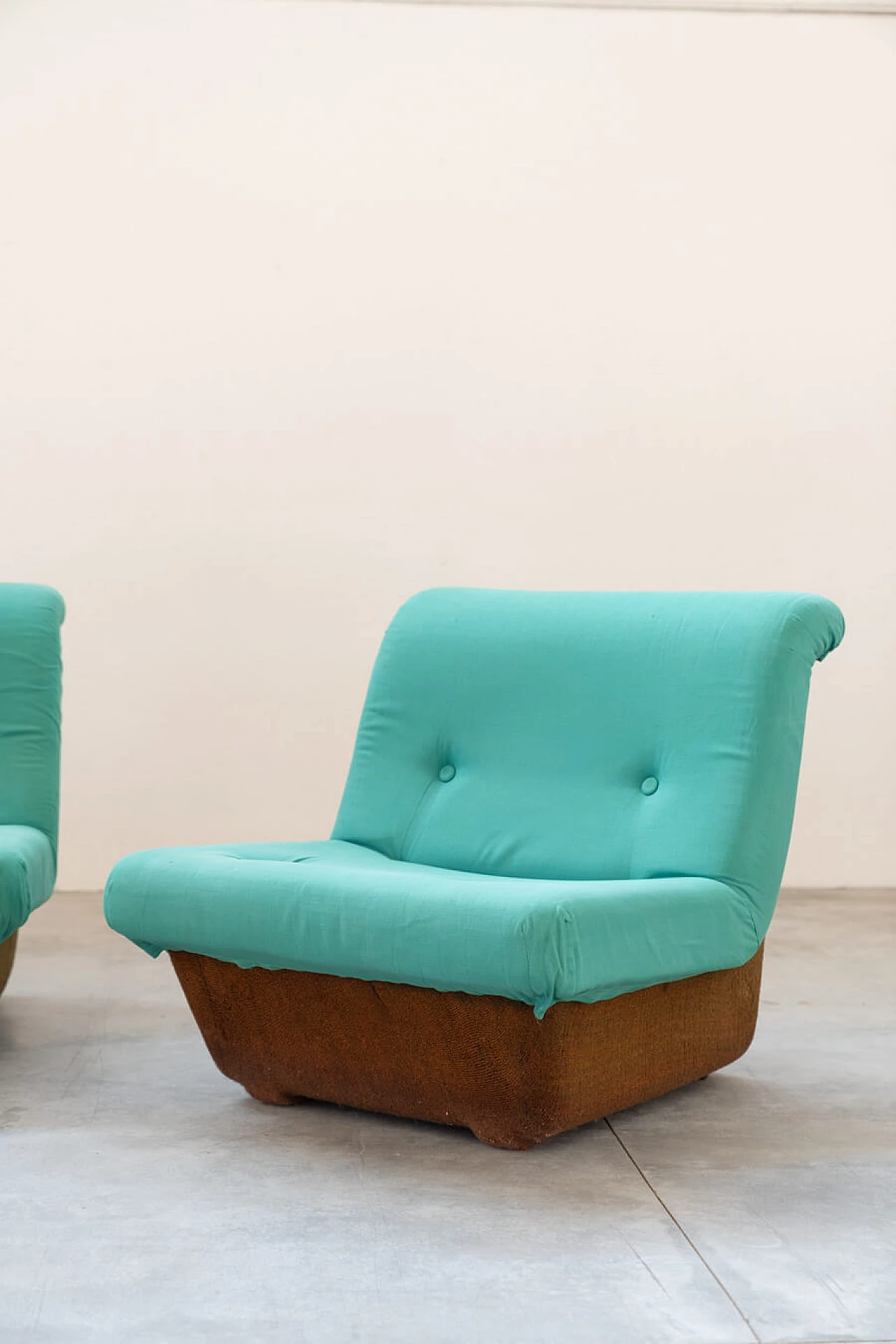Pair of fabric armchairs with fibreglass frame by Lev & Lev, 1970s 2