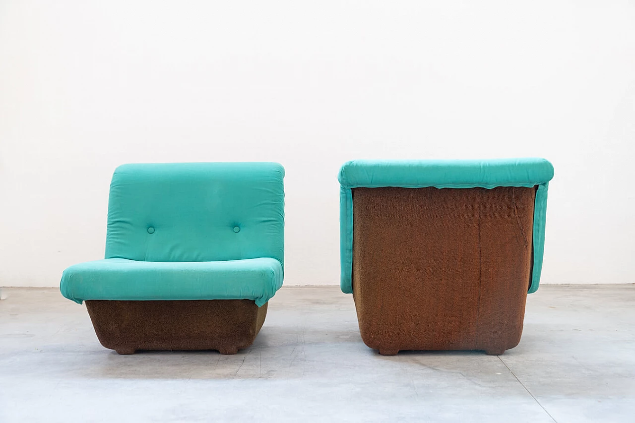 Pair of fabric armchairs with fibreglass frame by Lev & Lev, 1970s 13