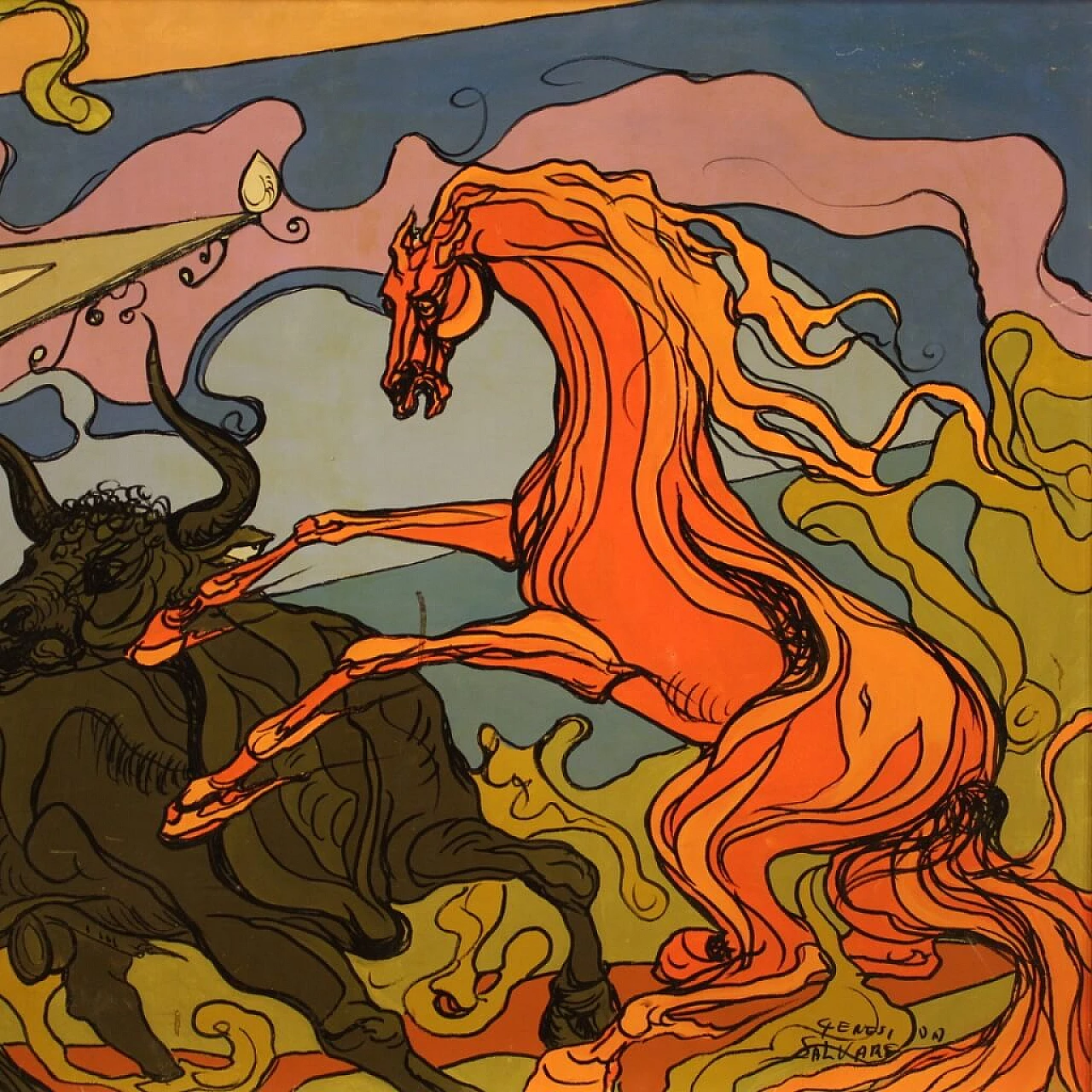 Genesi da salvare, tecnica mista su tela, anni '80 11