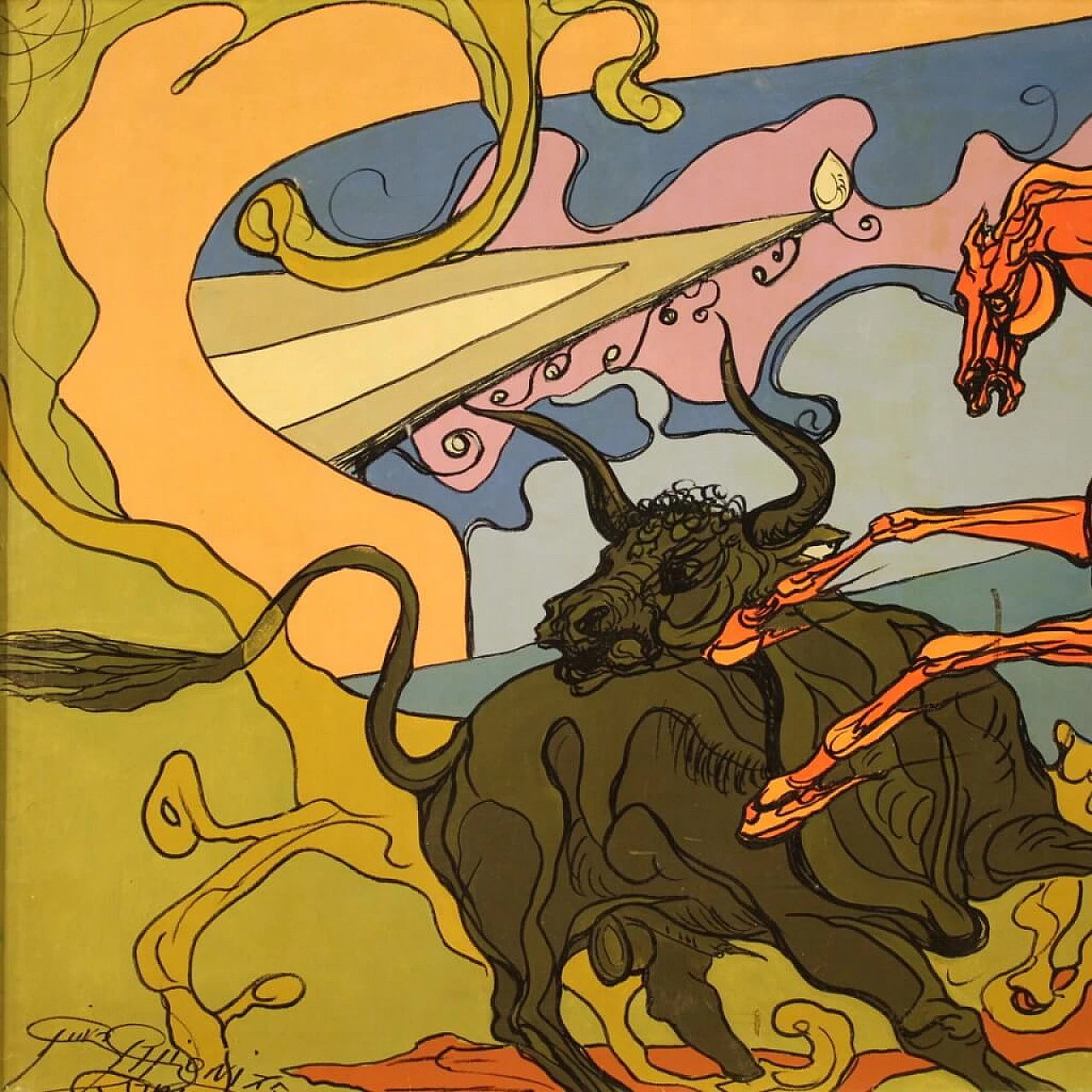 Genesi da salvare, tecnica mista su tela, anni '80 12