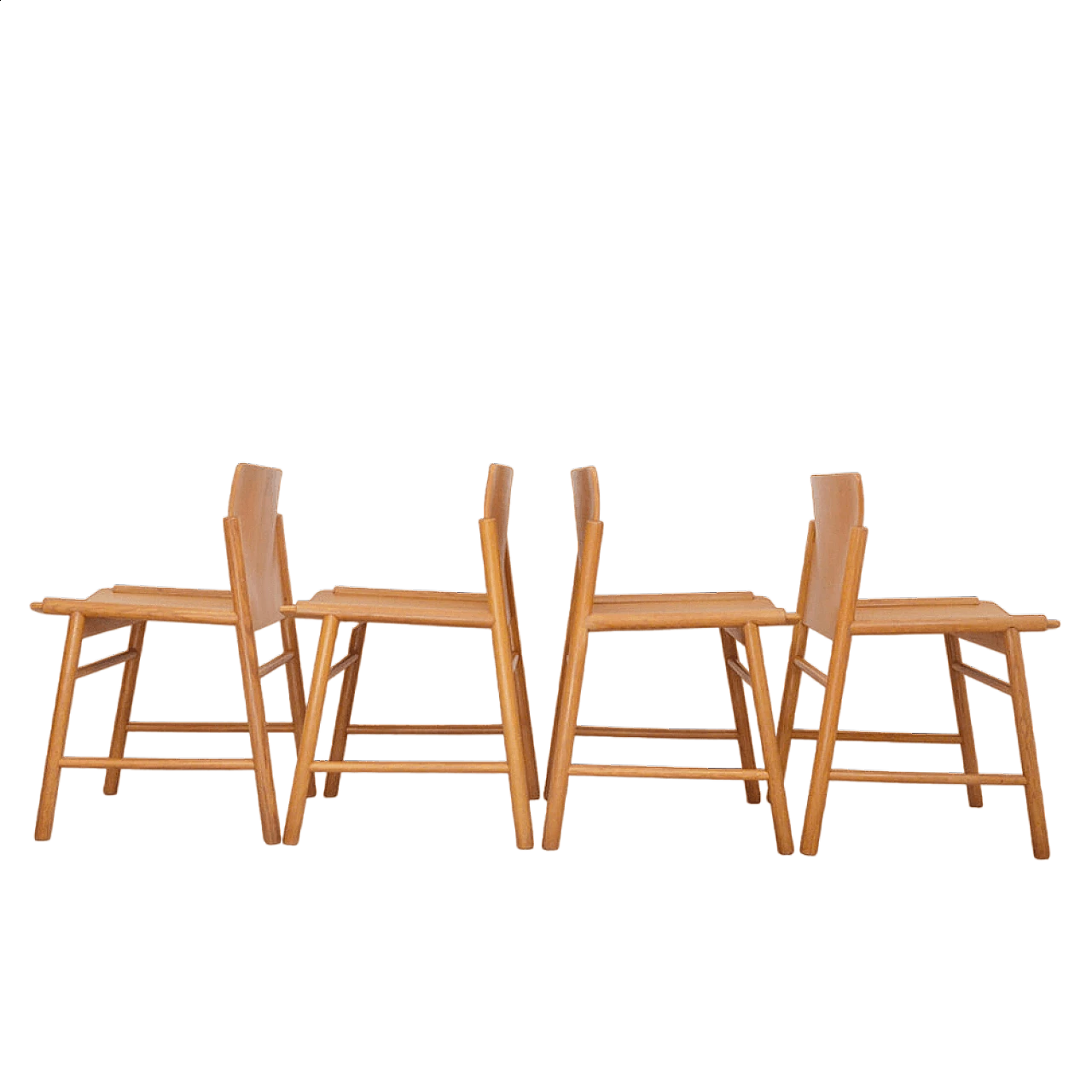 4 Chairs in oak and bent plywood 9