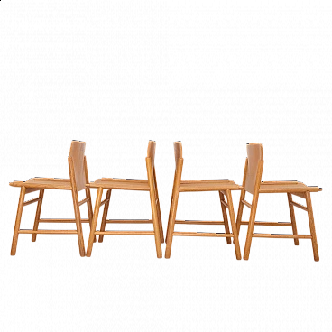 4 Chairs in oak and bent plywood