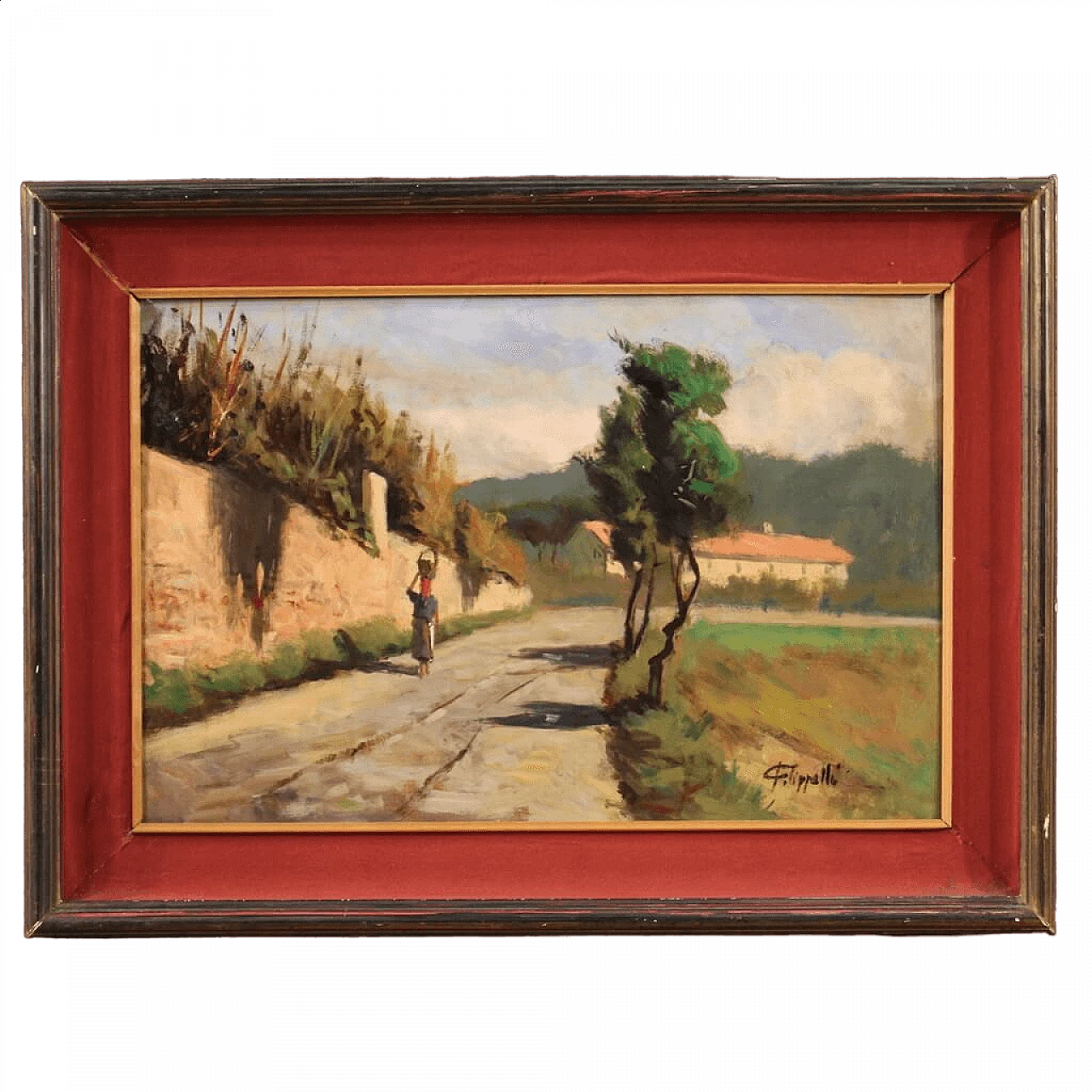 Cafiero Filippelli, country landscape, oil painting on masonite 16