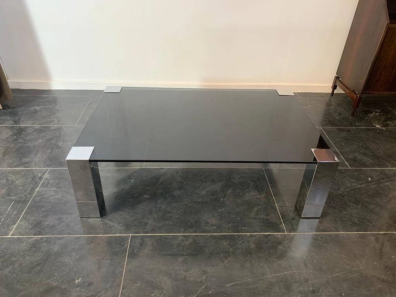 Steel and crystal coffee table by Cidue, 1970s 1326133