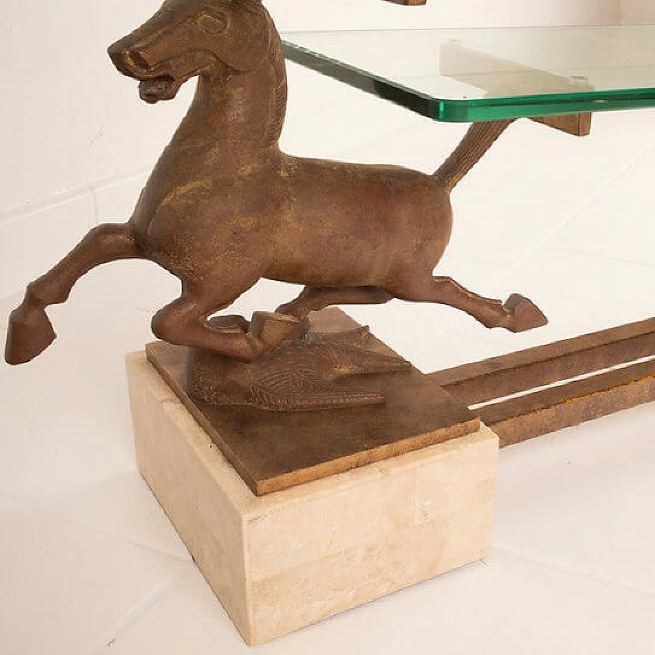 Gansu Flying Horse coffee table for Maison Charles, 1970s 2