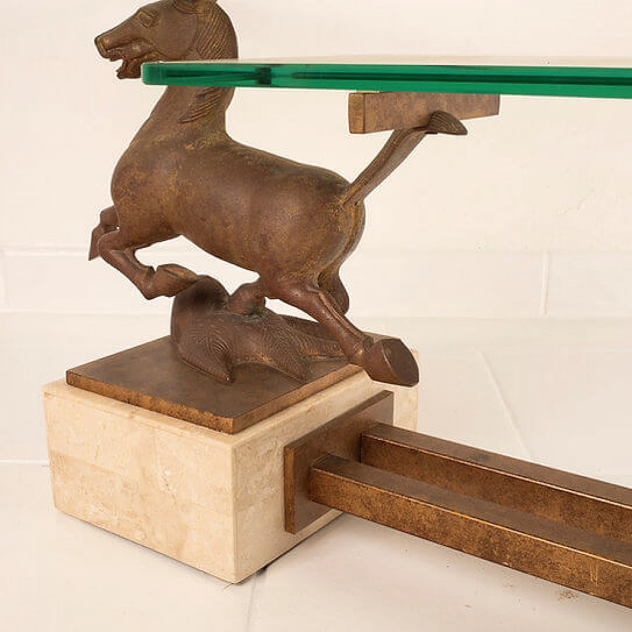 Gansu Flying Horse coffee table for Maison Charles, 1970s 3