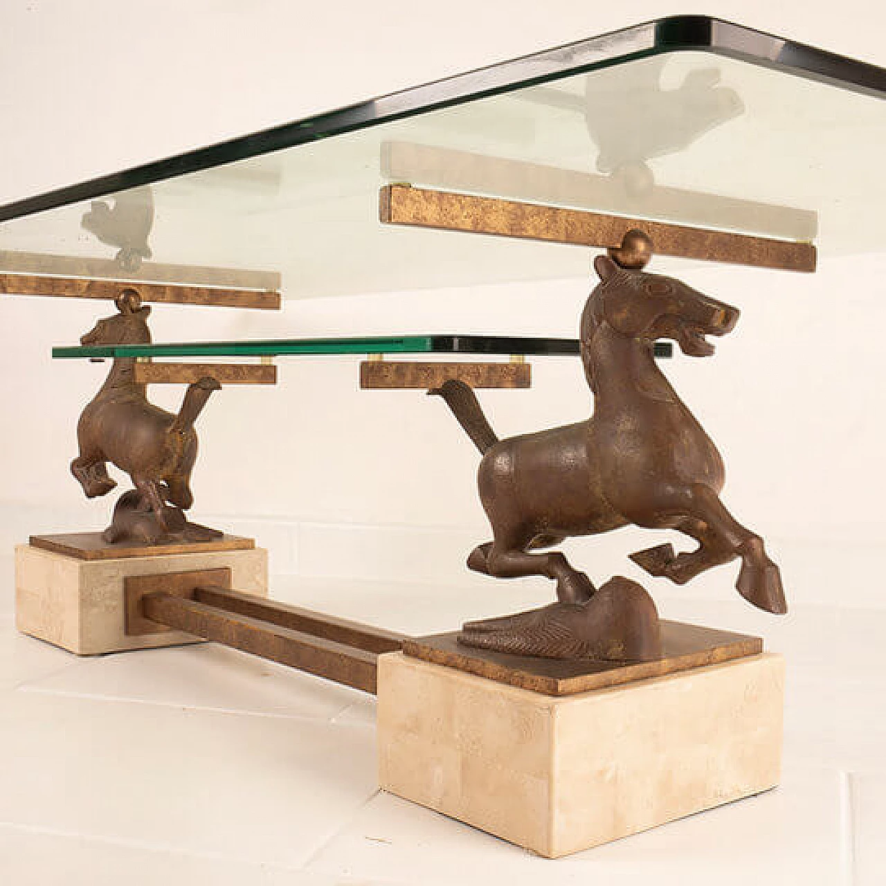 Gansu Flying Horse coffee table for Maison Charles, 1970s 5