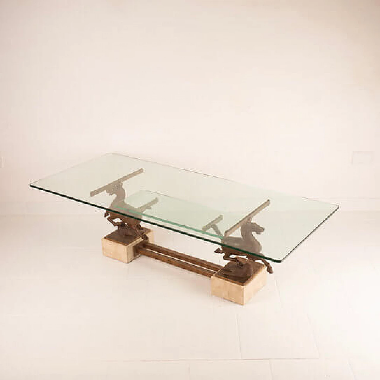 Gansu Flying Horse coffee table for Maison Charles, 1970s 8