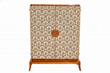 Cherry wood, rosewood and fabric wardrobe attributed to Josef Frank, 1930s