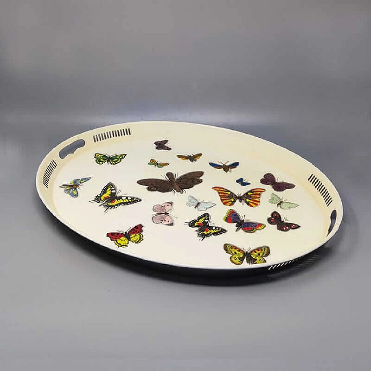 Oval metal tray by Piero Fornasetti, 1970s 2