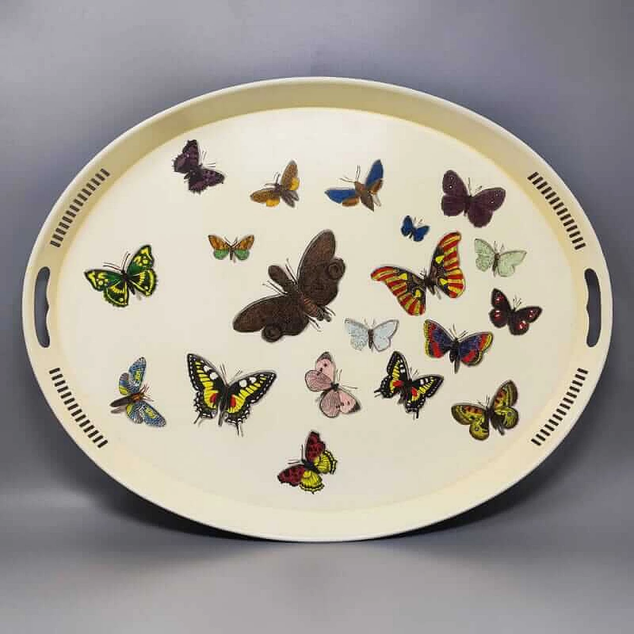 Oval metal tray by Piero Fornasetti, 1970s 4